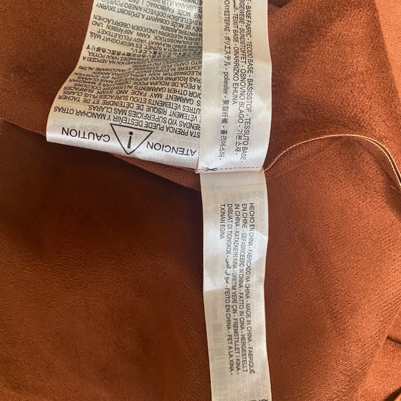 Zara Faux Leather Button Down Big Pockets Belted Brown Dress Short Sleeves Sz XS - Picture 9 of 9